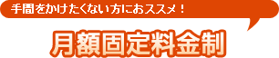 手間をかけたくない方におススメ！月額固定料金制
